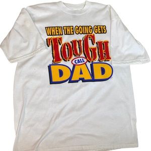 FRUIT OF THE LOOM Men's Graphic White T-Shirt Short Sleeve Father’s Day Size XL